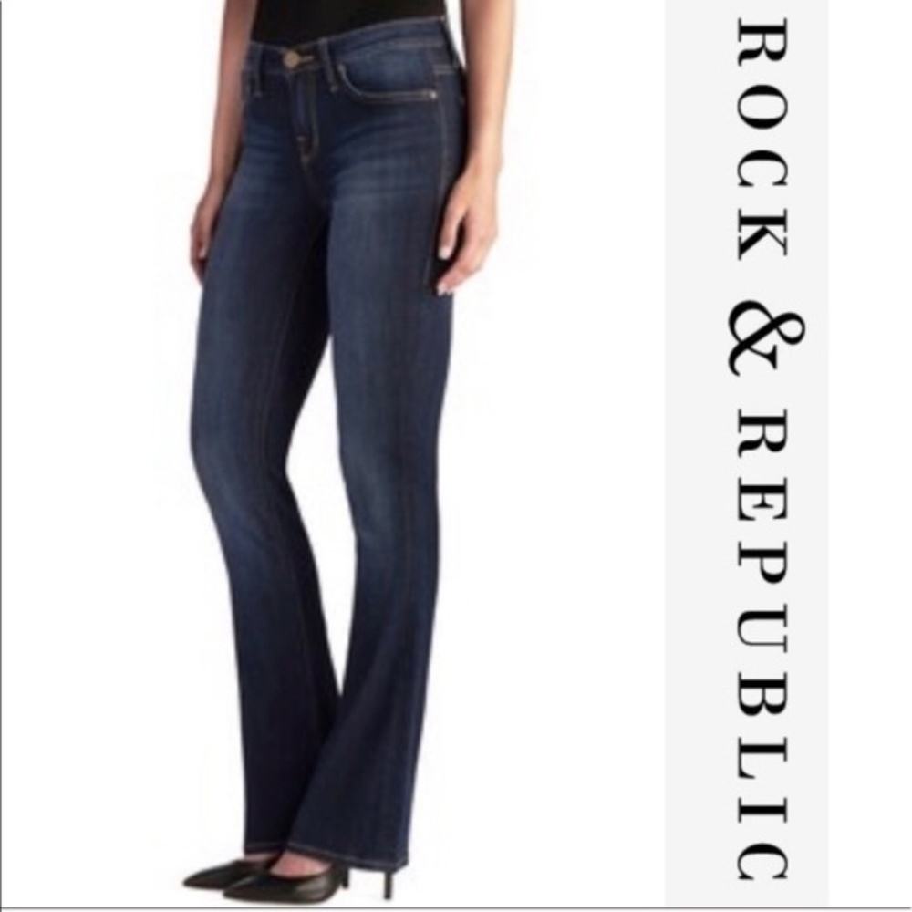 ROCK AND REPUBLIC KASANDRA DARK BLUE JEANS 24
